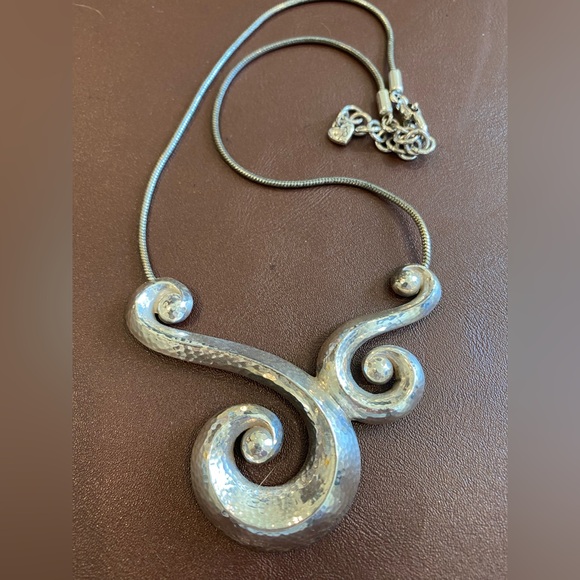 Brighton Jewelry - Elegant Silver Swirl Necklace